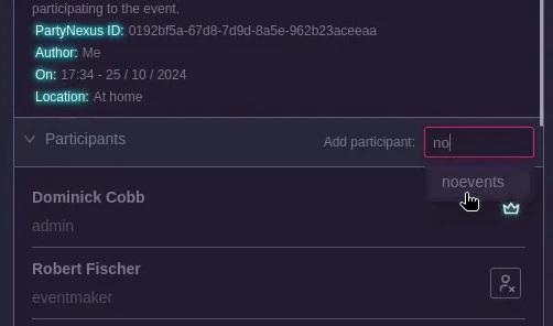 Add a user to an event