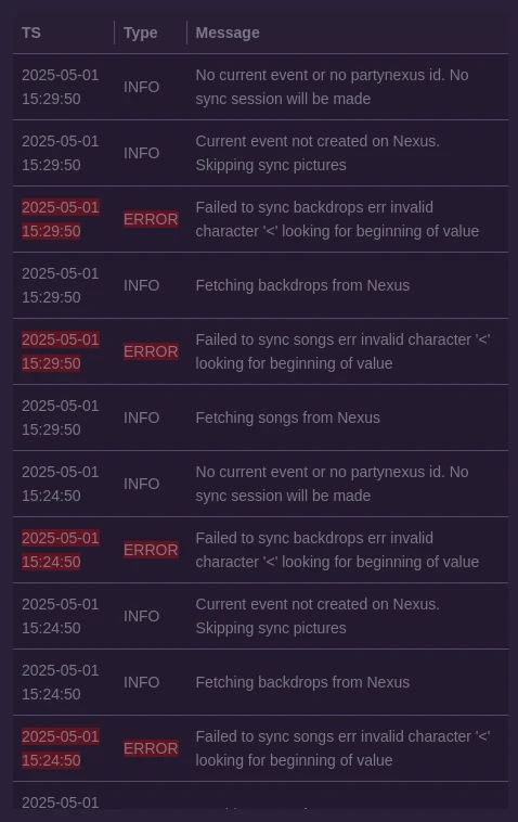 Log page